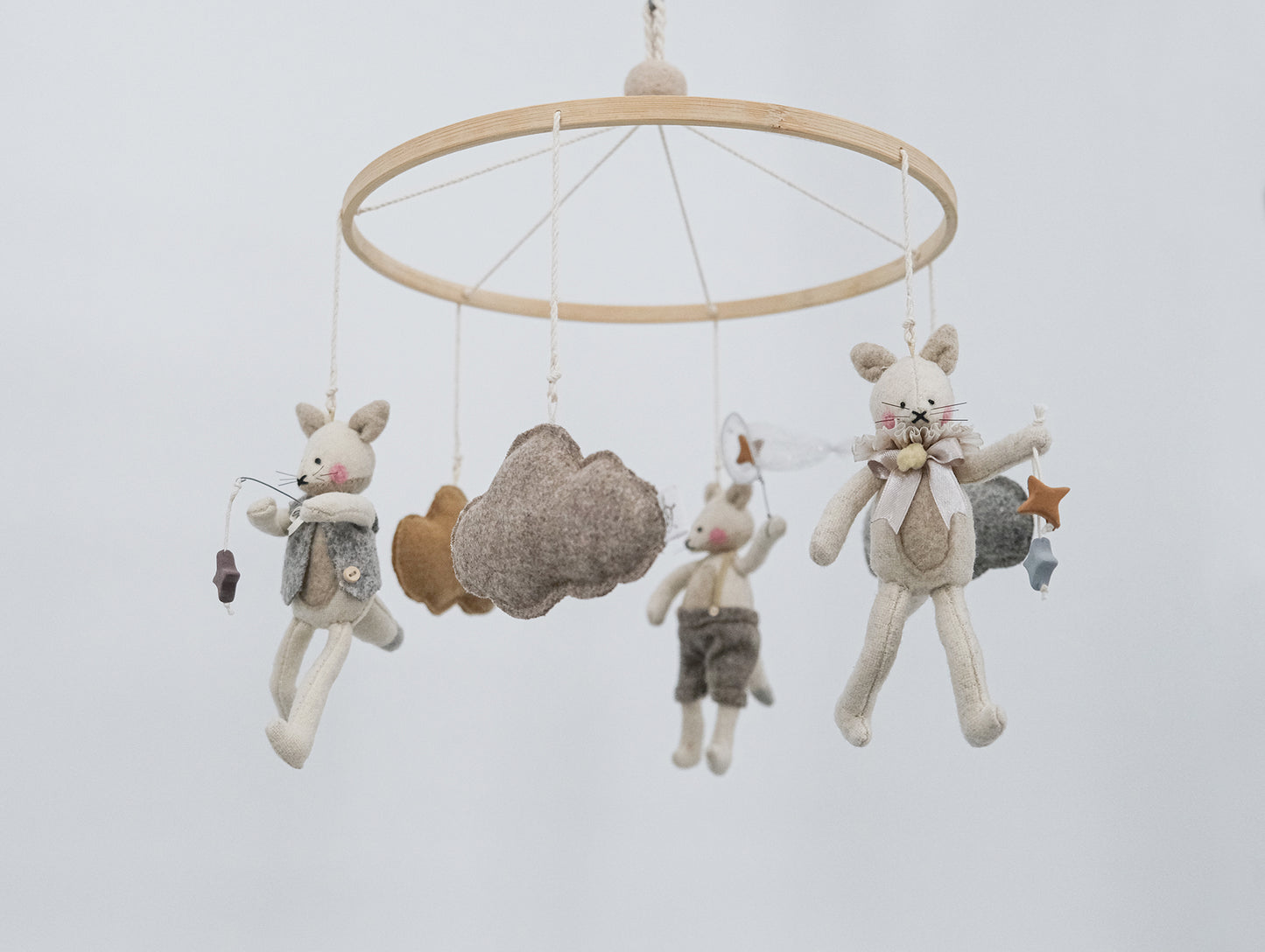 White Foxes Baby mobile